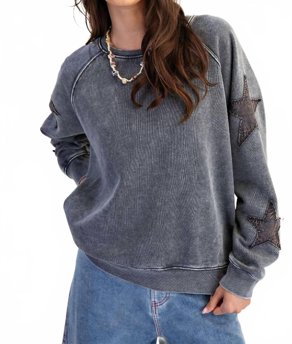 NEW EASEL starlight mineral pullover in grey